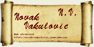 Novak Vakulović vizit kartica